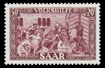 50+ 20 Fr Briefmarke: Volkshilfe, Lutwinus-Legende