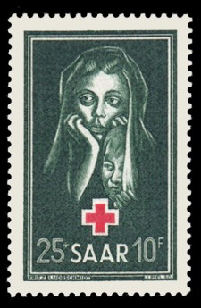 25+ 10 Fr Briefmarke: Rotes Kreuz