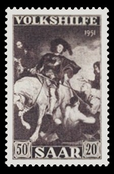 50+ 20 Fr Briefmarke: Volkshilfe 1951, Gem&auml;lde