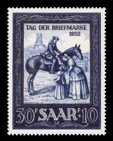 30+ 10 Fr Briefmarke: Tag der Briefmarke 1952