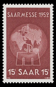 15 Fr Briefmarke: Saarmesse 1952
