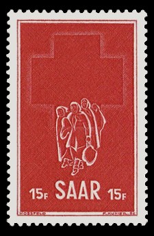 15 Fr Briefmarke: Rotes Kreuz 1952