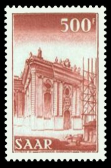500 Fr Briefmarke: Saar V, Ansichten aus dem Saarland
