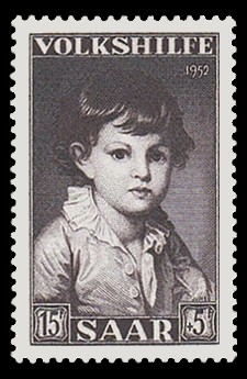 15+ 5 Fr Briefmarke: Volkshilfe 1952, Gem&auml;lde