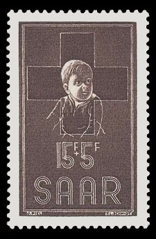 15+ 5 Fr Briefmarke: Rotes Kreuz 1954