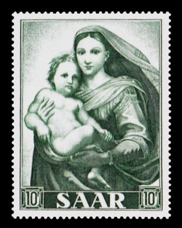 10 Fr Briefmarke: Marianisches Jahr