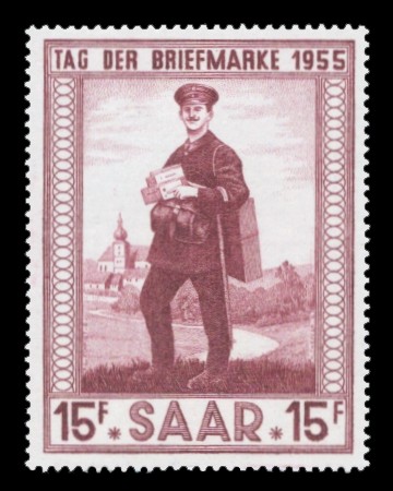 15 Fr Briefmarke: Tag der Briefmarke 1955 15 Fr Briefmarke: Tag der Briefmarke 1955