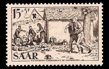 15+ 5 Fr Briefmarke: Rotes Kreuz 1956