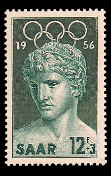 12+ 3 Fr Briefmarke: Olympische Sommerspiele 1956 12+ 3 Fr Briefmarke: Olympische Sommerspiele 1956