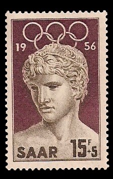 15+ 5 Fr Briefmarke: Olympische Sommerspiele 1956 15+ 5 Fr Briefmarke: Olympische Sommerspiele 1956