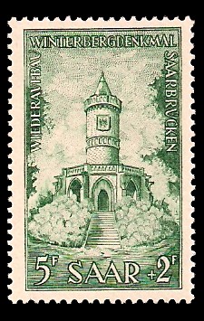 5+ 2 Fr Briefmarke: Wiederaufbau Winterbergdenkmal 5+ 2 Fr Briefmarke: Wiederaufbau Winterbergdenkmal