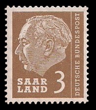 3 Fr Briefmarke: Bundespräsident Dr. Theodor Heuss 3 Fr Briefmarke: Bundespräsident Dr. Theodor Heuss