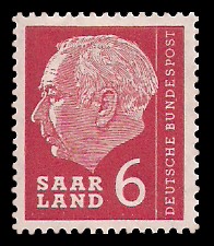 6 Fr Briefmarke: Bundespräsident Dr. Theodor Heuss