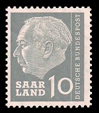 10 Fr Briefmarke: Bundespräsident Dr. Theodor Heuss