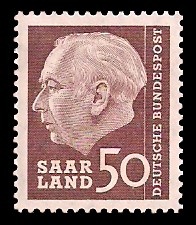 50 Fr Briefmarke: Bundespräsident Dr. Theodor Heuss