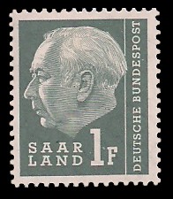 1 Fr Briefmarke: Bundespräsident Prof. Dr. Theodor Heuss