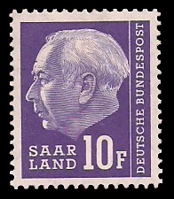 10 Fr Briefmarke: Bundespräsident Prof. Dr. Theodor Heuss 10 Fr Briefmarke: Bundespräsident Prof. Dr. Theodor Heuss