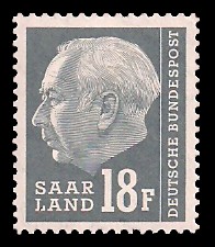 18 Fr Briefmarke: Bundespräsident Prof. Dr. Theodor Heuss