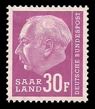 30 Fr Briefmarke: Bundespräsident Prof. Dr. Theodor Heuss 30 Fr Briefmarke: Bundespräsident Prof. Dr. Theodor Heuss