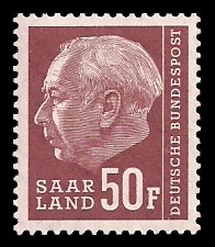 50 Fr Briefmarke: Bundespräsident Prof. Dr. Theodor Heuss