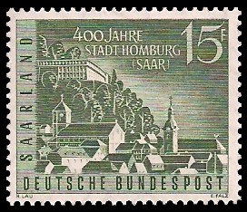 15 Fr Briefmarke: 400 Jahre Stadt Homburg