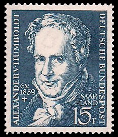 15 Fr Briefmarke: 100. Todestag Alexander von Humboldt 15 Fr Briefmarke: 100. Todestag Alexander von Humboldt