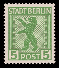 5 Pf Briefmarke: Freimarken Berliner Bär