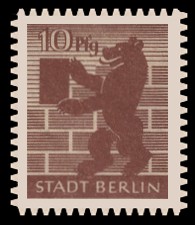10 Pf Briefmarke: Freimarken Berliner Bär