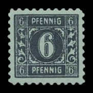 6 Pf Briefmarke: Freimarken I. Ausgabe, Wertziffer