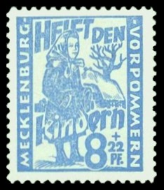 8 + 22 Pf Briefmarke: Helft den Kindern