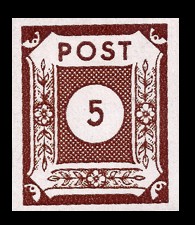 5 Pf Briefmarke: Ziffernserie II 5 Pf Briefmarke: Ziffernserie II
