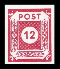 12 Pf Briefmarke: Ziffernserie II