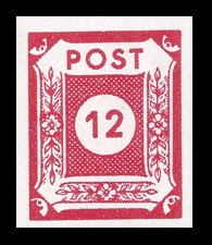 12 Pf Briefmarke: Ziffernserie II 12 Pf Briefmarke: Ziffernserie II