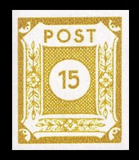 15 Pf Briefmarke: Ziffernserie II 15 Pf Briefmarke: Ziffernserie II