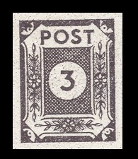 3 Pf Briefmarke: Ziffernserie III
