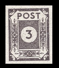 3 Pf Briefmarke: Ziffernserie III 3 Pf Briefmarke: Ziffernserie III