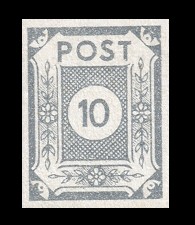 10 Pf Briefmarke: Ziffernserie III