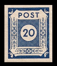 20 Pf Briefmarke: Ziffernserie IV