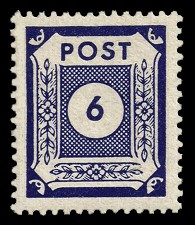 6 Pf Briefmarke: Ziffernserie V 6 Pf Briefmarke: Ziffernserie V