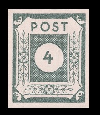 4 Pf Briefmarke: Ziffernserie VI 4 Pf Briefmarke: Ziffernserie VI