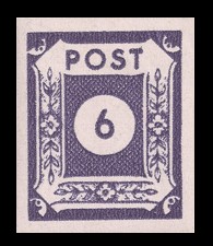 6 Pf Briefmarke: Ziffernserie VI 6 Pf Briefmarke: Ziffernserie VI