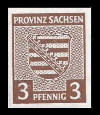 3 Pf Briefmarke: Wappenserie I, Provinzwappen 3 Pf Briefmarke: Wappenserie I, Provinzwappen