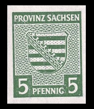 5 Pf Briefmarke: Wappenserie I, Provinzwappen 5 Pf Briefmarke: Wappenserie I, Provinzwappen