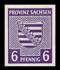 6 Pf Briefmarke: Wappenserie I, Provinzwappen