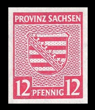 12 Pf Briefmarke: Wappenserie I, Provinzwappen