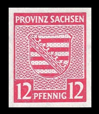 12 Pf Briefmarke: Wappenserie I, Provinzwappen 12 Pf Briefmarke: Wappenserie I, Provinzwappen