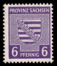 6 Pf Briefmarke: Wappenserie III, Provinzwappen