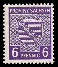 6 Pf Briefmarke: Wappenserie III, Provinzwappen 6 Pf Briefmarke: Wappenserie III, Provinzwappen