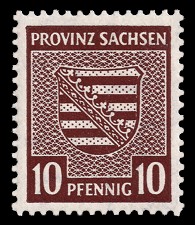 10 Pf Briefmarke: Wappenserie III, Provinzwappen 10 Pf Briefmarke: Wappenserie III, Provinzwappen