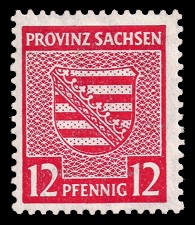 12 Pf Briefmarke: Wappenserie III, Provinzwappen